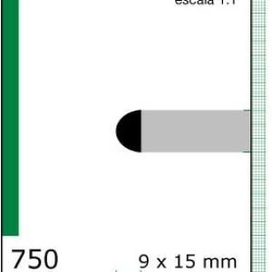 CLEAR TAPACANTO X TIRA 1/2X3/4 N750
