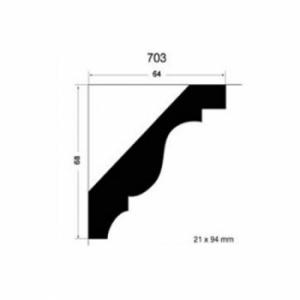 CLEAR CORNIZA 1"X4" N703