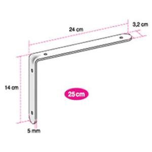 MENSULA DE HIERRO DE 25 CM BLANCO